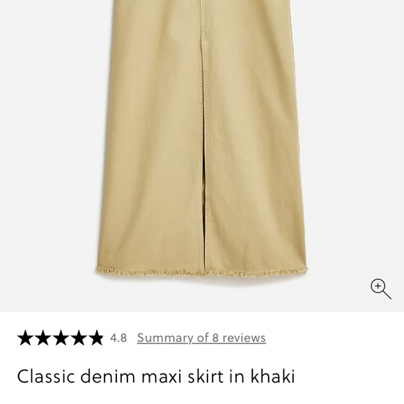 J.Crew Classic denim maxi skirt in khaki NWT. Size 31 - Picture 2 of 9
